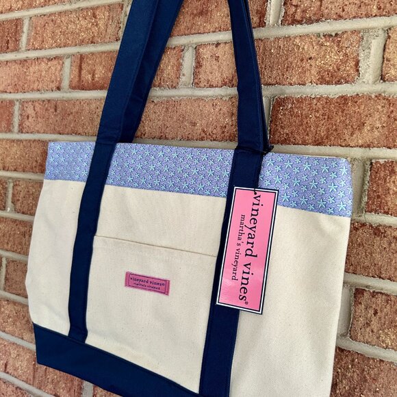 NWT Vineyard Vines Classic Tote Multi Starfish Print - Picture 5 of 9
